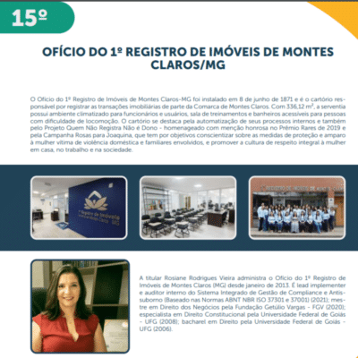 15º lugar Ranking de Qualidade dos Cartórios ANOREG-BR
